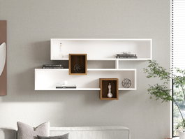 Hanah Home Estantería de Pared Karen Nogal y Blanco